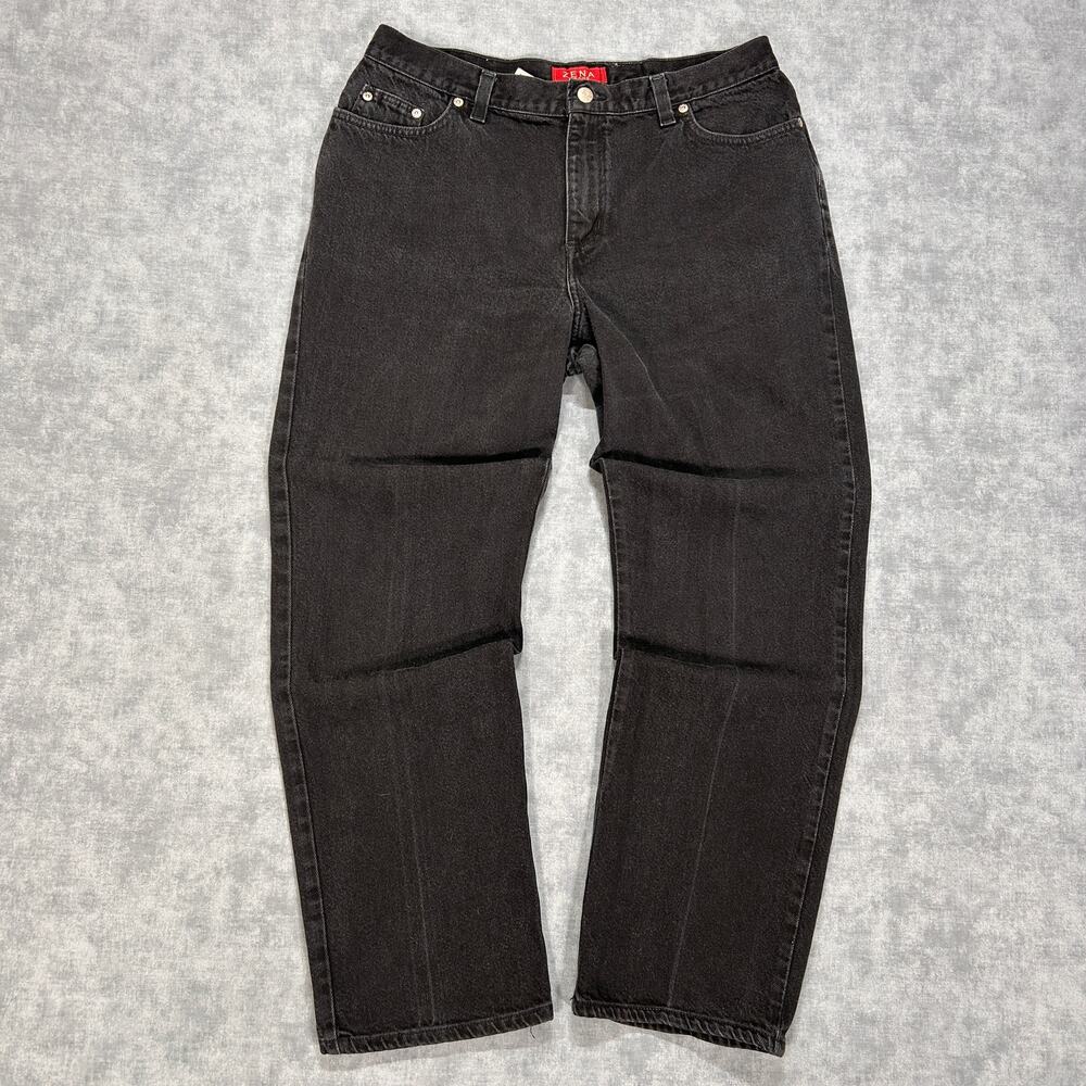 VTG Y2K Zena Jeans black denim relaxed straight leg streetwear baggy womens 14